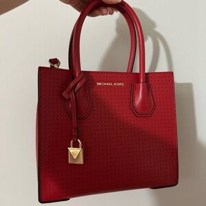Michael Kors Red Leather Small Tote